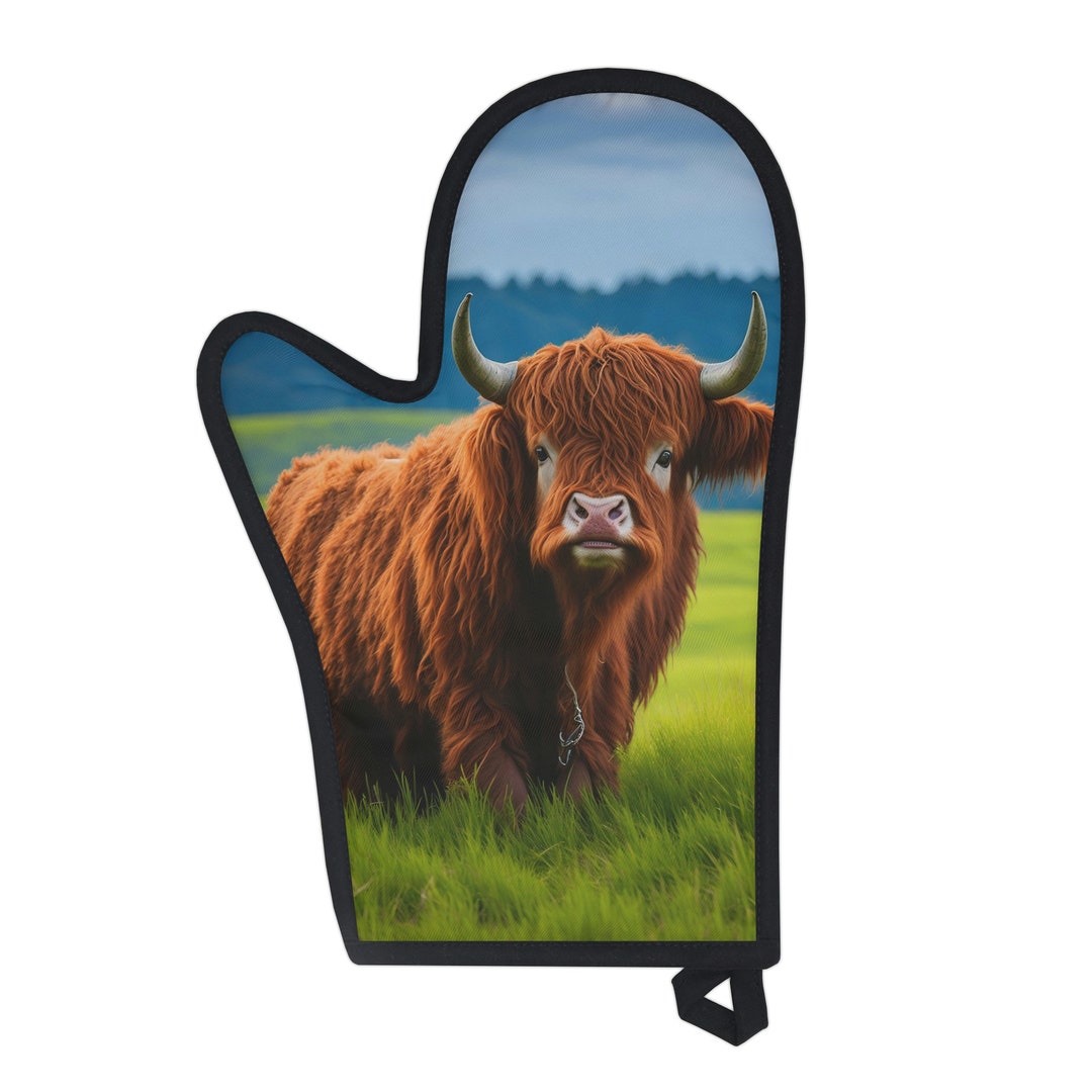 Highland Cow Oven Mitt Adorable and Practical Kitchen Etsy