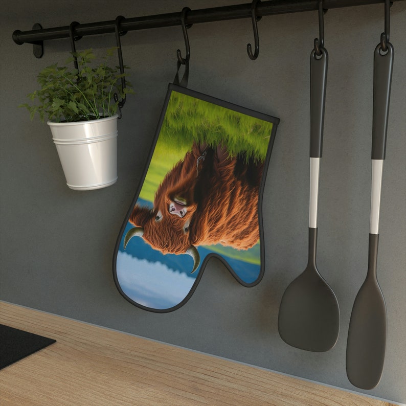 Highland Cow Oven Mitt Adorable and Practical Kitchen Etsy
