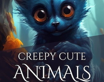 Creepy Cute Animals Coloring Book - 32 Pages - Instant Download