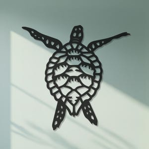 Sea Turtle Metal Wall Art – Coastal Beach House Decor, Ocean Animal Silhouette, Nautical Marine Life Sculpture for Living Room & Patio