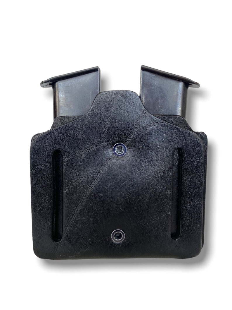 Handmade Glock 43X 48 Leather Double Magazine Pouch OWB Magazine Holster Leather Magazine Holder