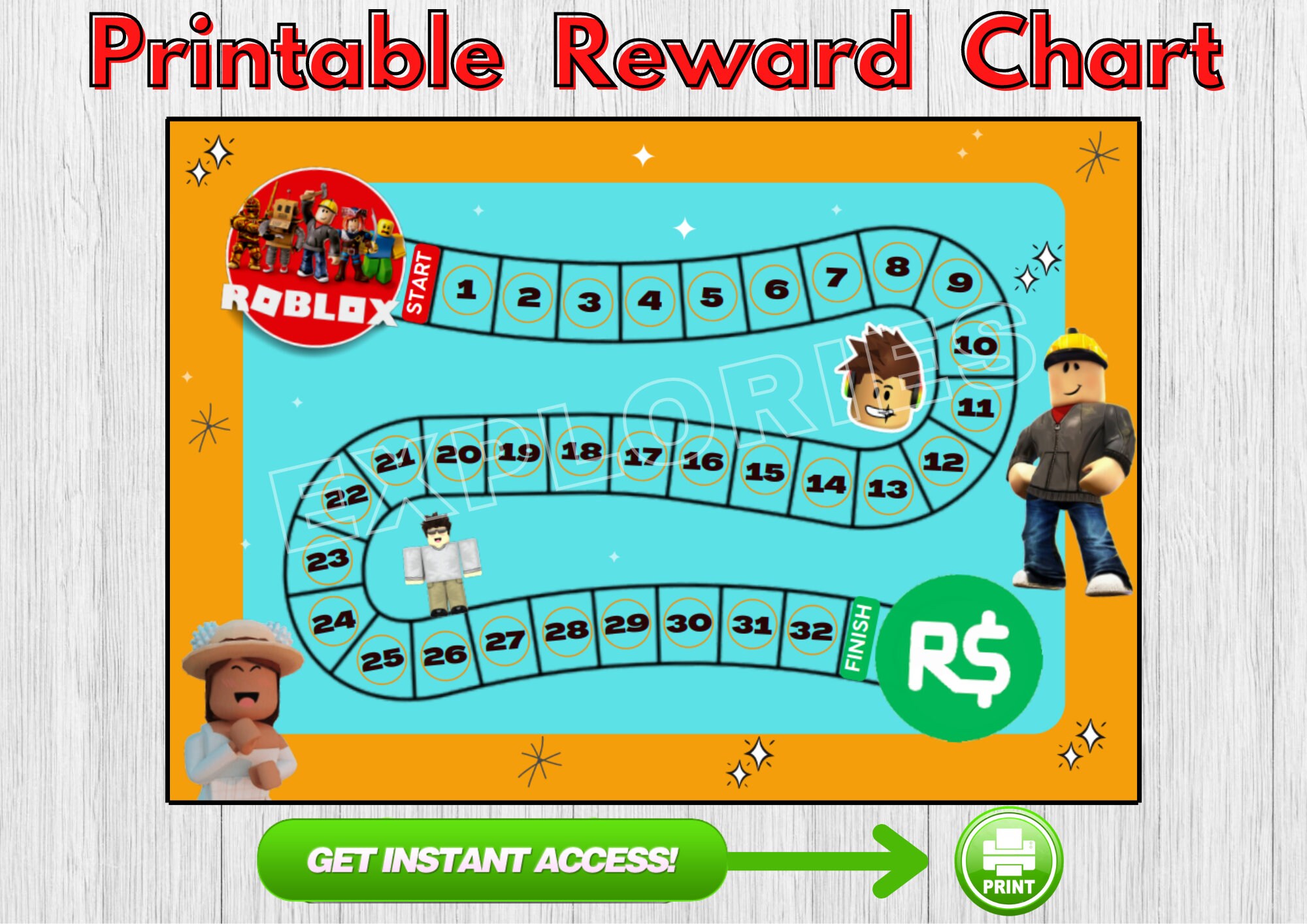 Roblox Reward Chart Roblox Behaviour Manners Chart Potty Etsy Australia