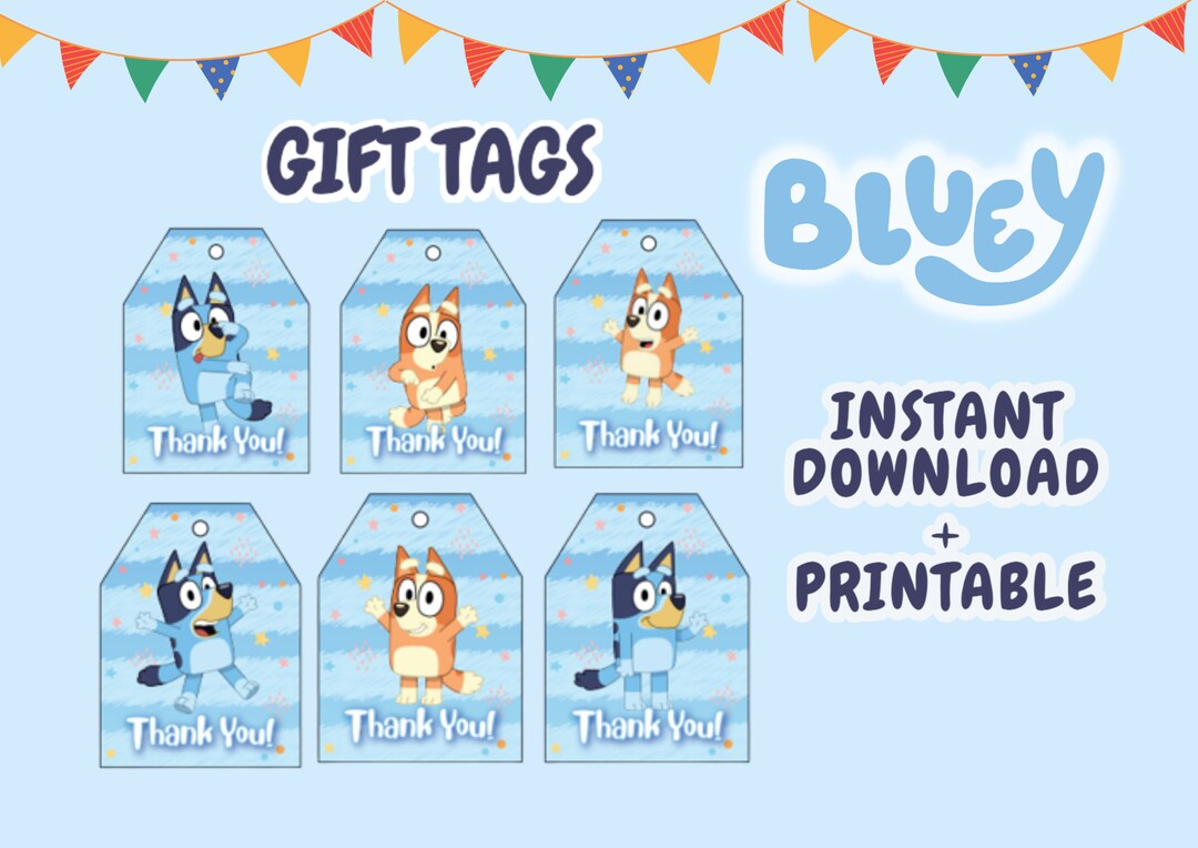 Bluey Gift Tags Bluey Party Bag Tags Bluey Favor Tags Etsy Australia