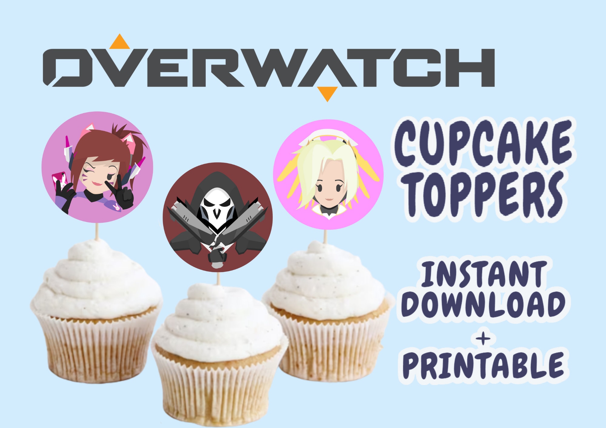 Overwatch Cupcake Toppers Overwatch Party Overwatch Cake - Etsy