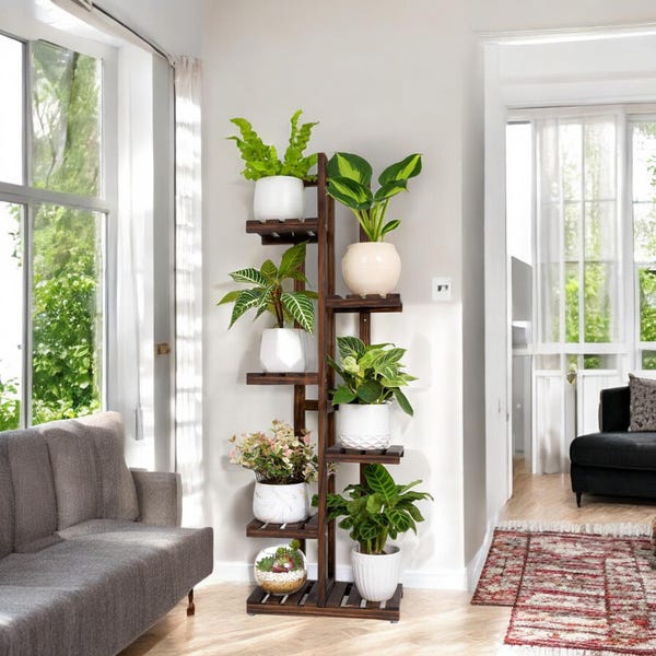 7 Potted Ladder Plant Holder Table Plant Pot Stand