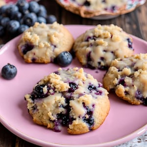 Crumbl-Inspired Blueberry Muffin Cookie Recipe | Digital Download | Soft Blueberry Cookie with Buttery Cake Glaze & Streusel Topping