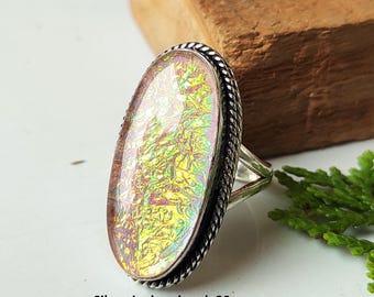 Australian Triplet Opal Gemstone Ring, 925 Sterling Silver, Handmade Jewelry