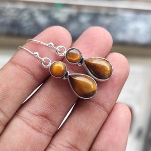 Gorgeous Tiger 's Eye Earring, 925 Sterling Silver, Gemstone Earring, Handmade Earring, Charming Earring, Beautiful Earring, Gifts For Women