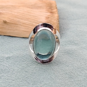 Handmade Aquamarine Ring: 925 Sterling Silver Gemstone Jewelry