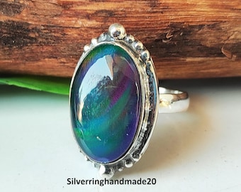 Handmade Mood Ring, 92 Sterling Silver, Gemstone Jewelry, Gifts For Love