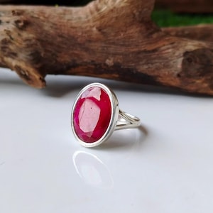 Handmade Ruby Ring: 925 Sterling Silver Gemstone Band