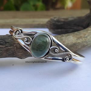 Gorgeous Aquamarine Bangle, 925 Sterling Silver, Gemstone Bangle, Handmade Bangle, Silver Bangle, Women Bangle, Designer Bangle, Gift Bangle