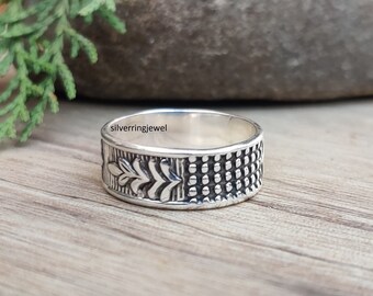 925 Sterling Silver Ring, Silver Band Ring, Stylish Ring
