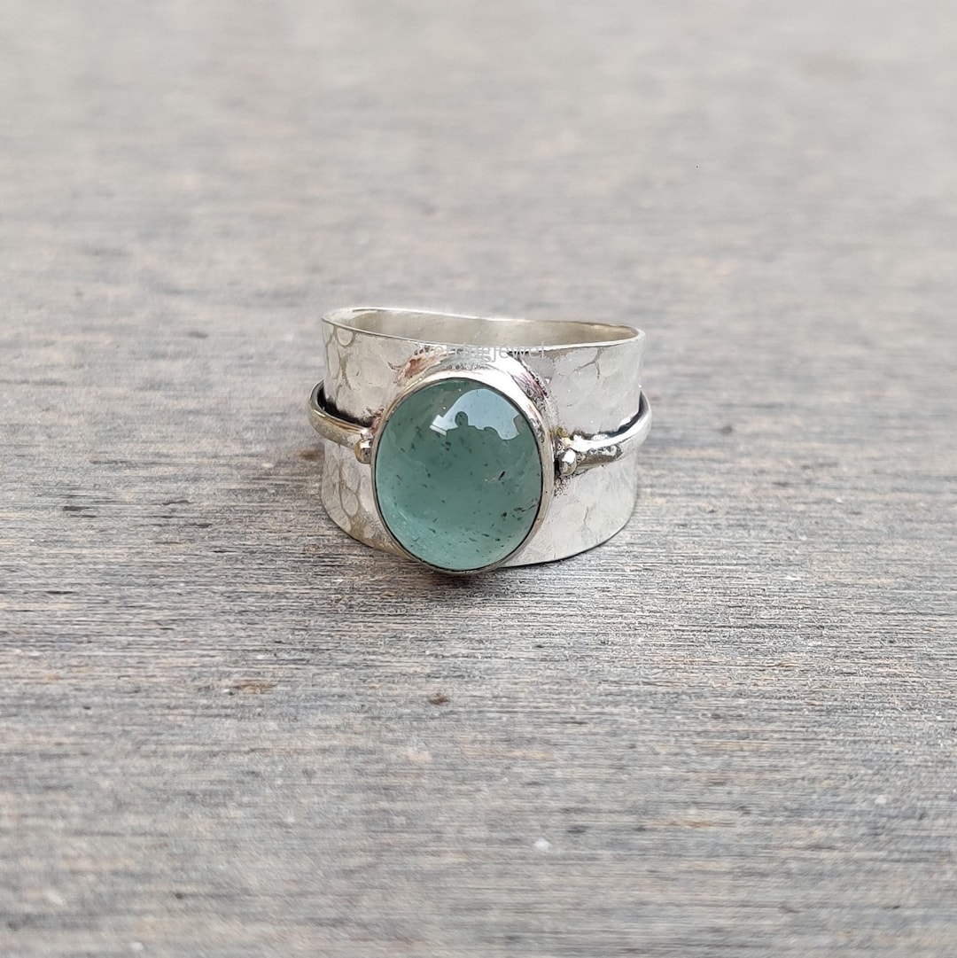 Oval Aquamarine Ring: Simple 925 Sterling Silver Band - Etsy UK
