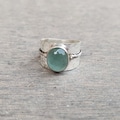 Oval Aquamarine Ring: Simple 925 Sterling Silver Band product logo
