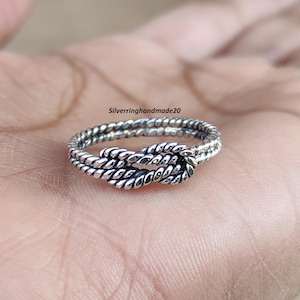 Sterling Silver Knot Ring: Handmade 925 Band Ring