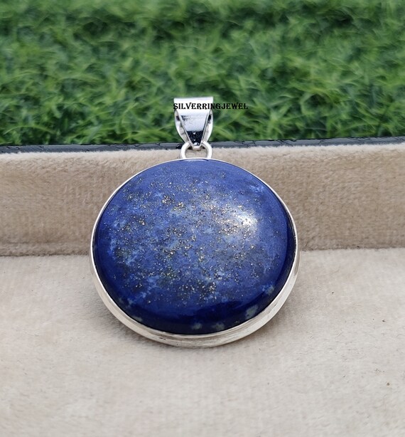 AS Sterling Denmark, Magnifique bague en lapis-lazuli de 78 carats en argent 925