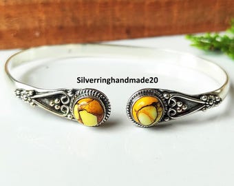 Handmade Honey Rose Dahlia Bangle, 925 Sterling Silver, Occasion Jewelry