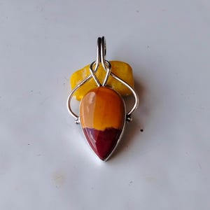 Mookate Handmade Sterlng Slver Pendant Chan Necklace Cabochon Mookate Handmade Sterlng Slver Pendant Chan Necklace Cabochon