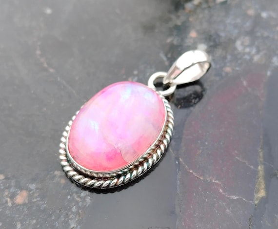 Pink moonstone pendant best sale