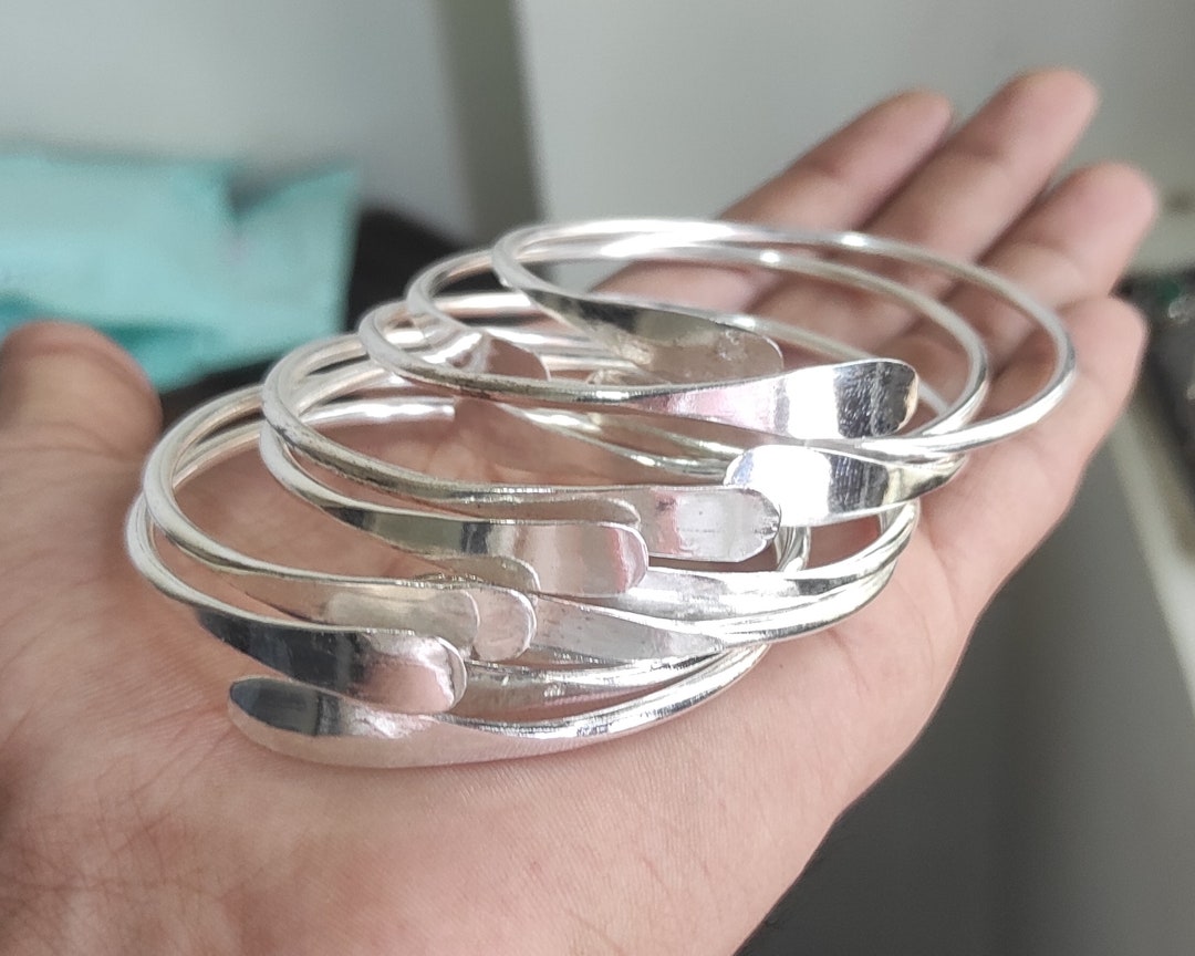 7 Set Bangle ,beautiful Silver Twist Bangle, 925 Sterling