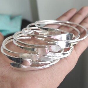 925 Sterling Silver Bangle Set: Twisted Chunky Bangles
