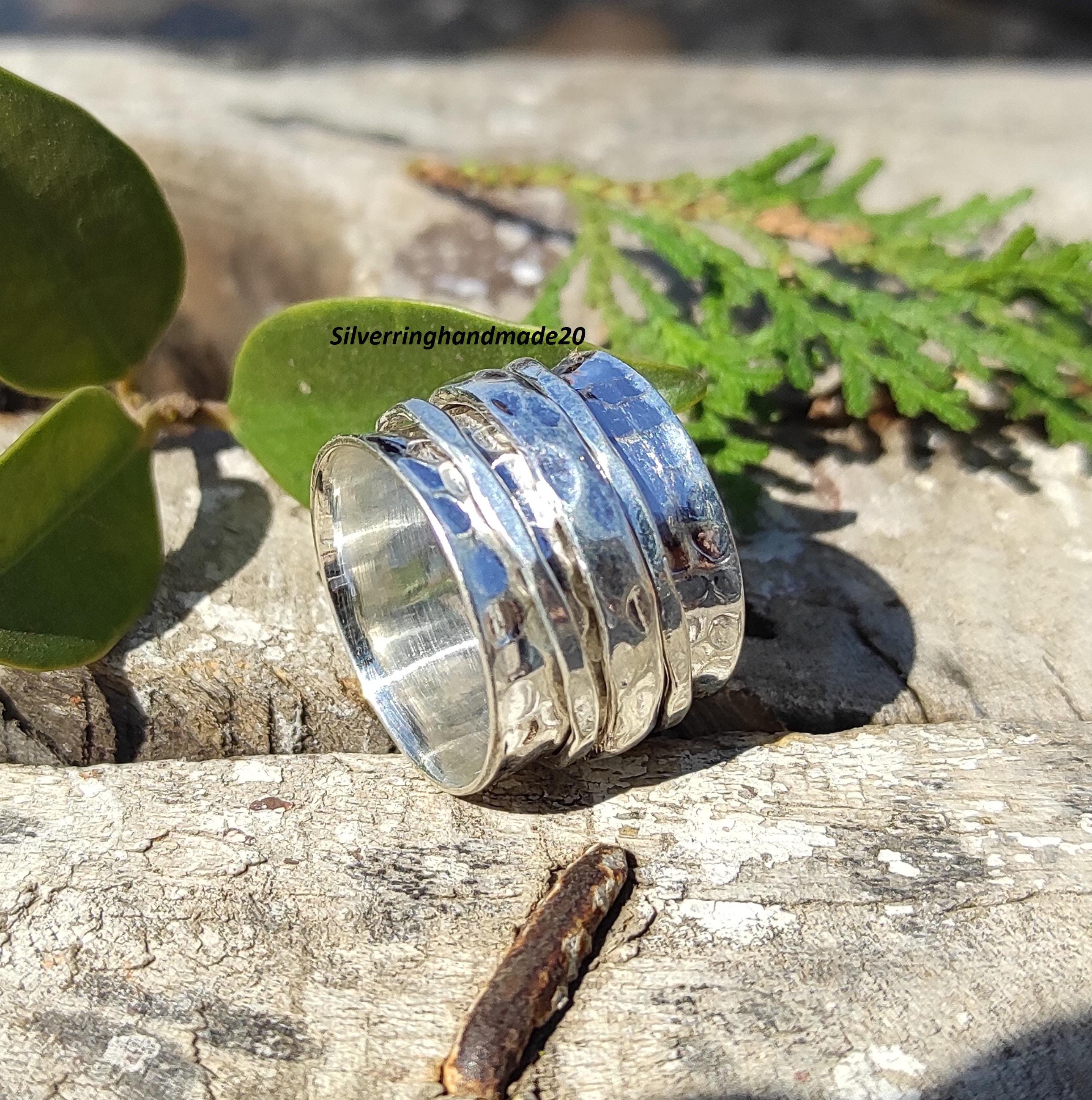 925 Sterling Silver Spinner Band Ring: Meditation Worry Ring - Etsy