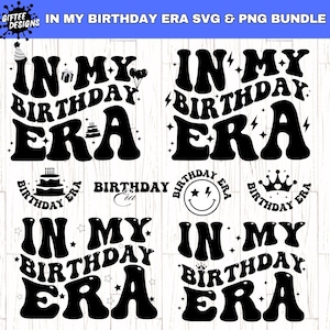 In mijn verjaardag tijdperk SVG png-bundel, gelukkige verjaardag svg, verjaardag meisje svg, tijdperken verjaardagsfeestje svg, kinderverjaardag shirt, retro verjaardag,