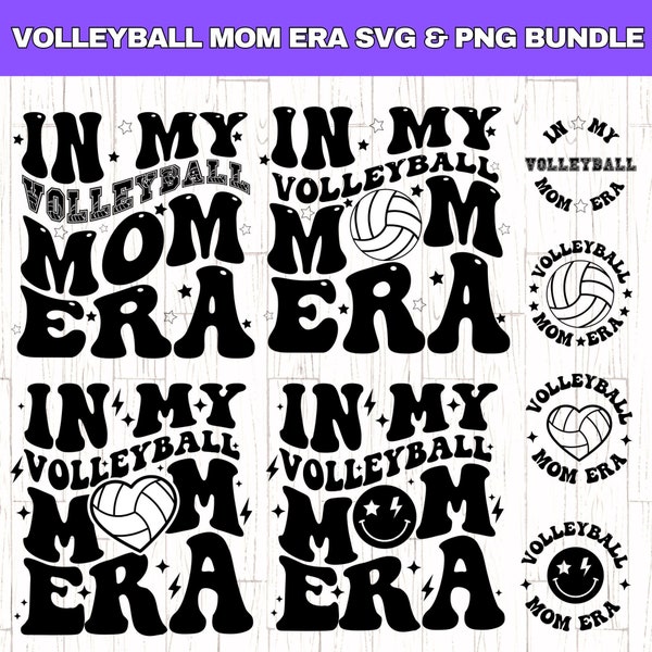 In My Volleyball Mom Era SVG PNG Bundle, Volleyball Mom SVG, Volleyball Mom Shirt svg, Mom Era svg,  Volleyball Lover, Sports Mom Era svg,