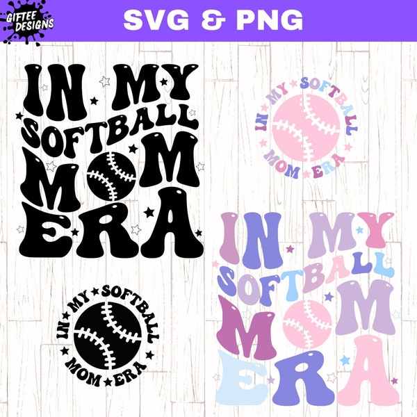 Softball Mom Era PNG SVG, Softball Mom SVG, Softball Mom Shirt svg, Mom Era svg, Softball Mama svg, Retro Softball Mom svg,