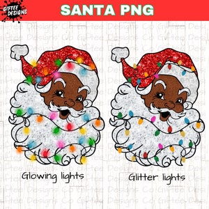 Papai Noel PNG preto, Papai Noel afro-americano PNG, Papai Noel preto Clipart, Natal afro-americano png, Melanina Papai Noel, Glitter falso,