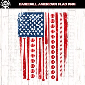 Baseboll amerikansk flagga PNG, 4 juli baseboll sublimering, patriotisk amerikansk design, USA skjorta grafik,