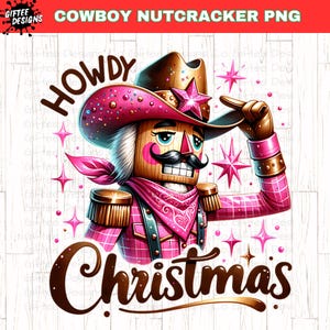 Quebra-nozes rosa Cowboy Natal PNG, Olá Natal png, Presentes quebra-nozes, Natal rosa png, Western, Cowgirl Natal sublimação png,
