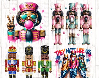 Black Nutcracker PNG Bundle, African American Christmas png, Nutcracker Shirt png, Pink Nutcracker png, Coquette Bow png, Melanin png,