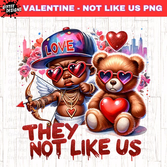 Black Cupid PNG, They Not Like Us Valentine Png, African American