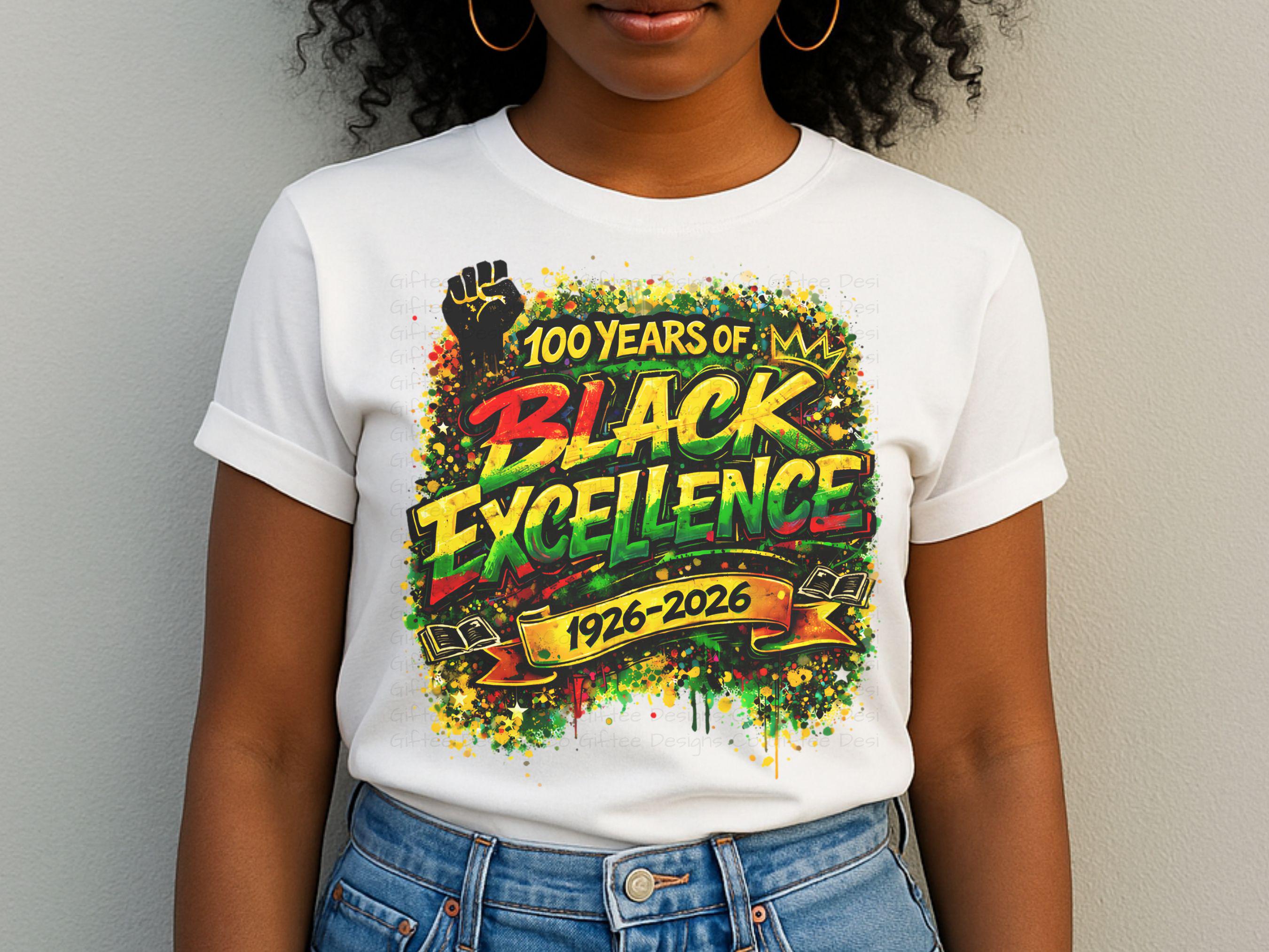 100 Years of Black Excellence PNG, Black History Month 1926 - 2026 ...
