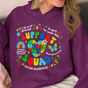 Autism Support Squad SVG PNG, Autism Awareness Shirt Design, Autism Teacher PNG, Neurodiversity Puzzle Heart, Autism Acceptance Month, image 6