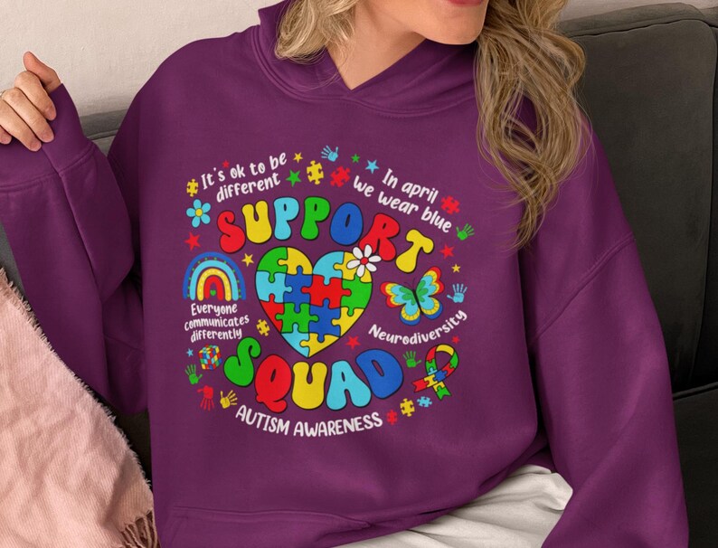 Autism Support Squad SVG PNG, Autism Awareness Shirt Design, Autism Teacher PNG, Neurodiversity Puzzle Heart, Autism Acceptance Month, image 6