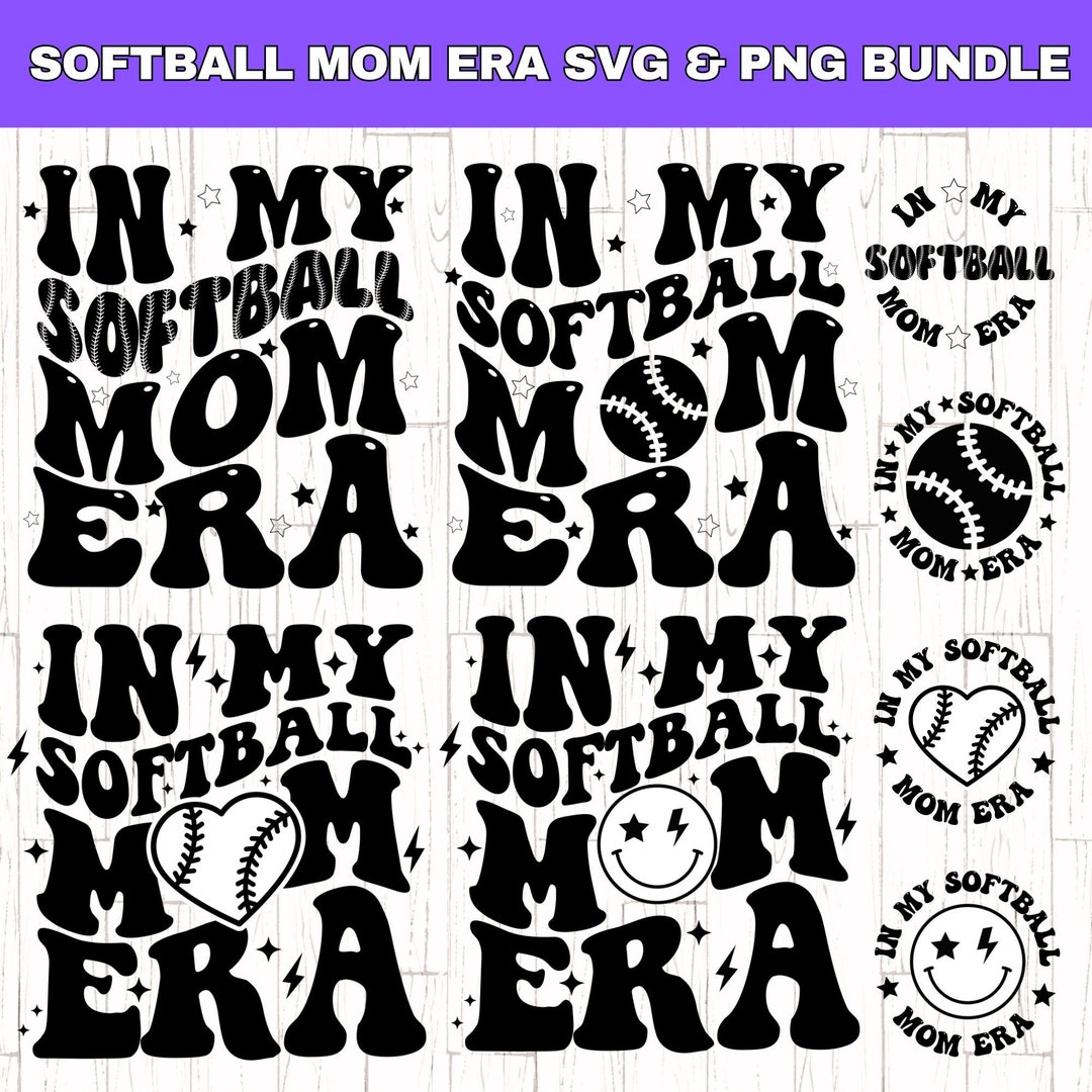 In My Softball Mom Era SVG PNG Bundle, Softball Mom SVG, Softball Mom