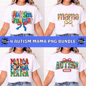 Autism Mama png-bundel, Autism Awareness png, Autism Mom png, Autism Coquette Bow png, Neurodiversity png, maand Autisme, Autismeshirt png,