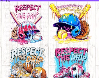 Bundle Respect The Drip PNG, Baseball PNG, Softball png, Soccer png, Basketball png, Ice Cream Drip png, Sports Mom png, Game Day png,