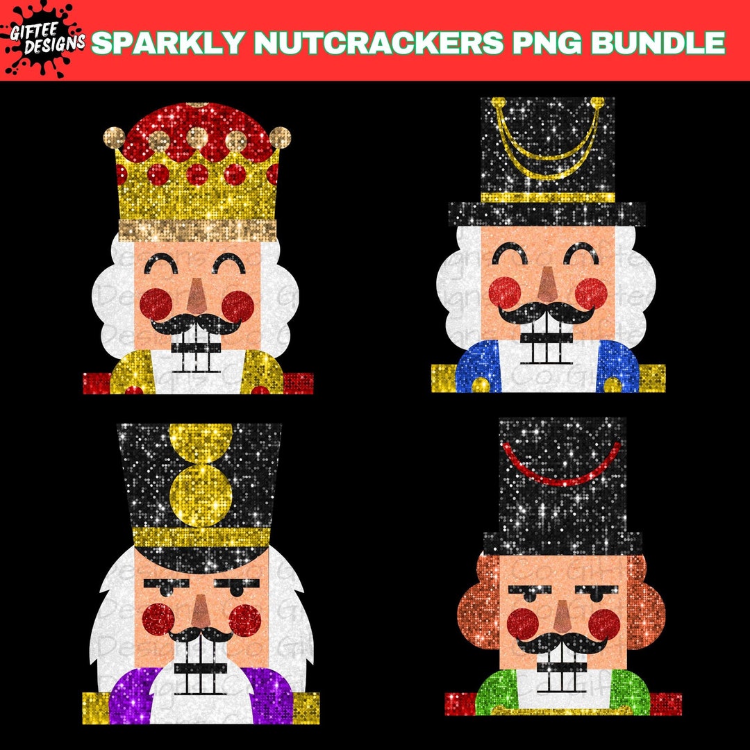 Glitter Nutcracker PNG Bundle, Nutcracker Sequin, Sparkly Nutcracker