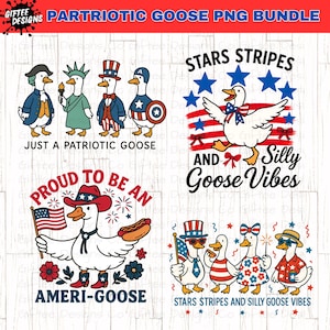 Lot Oie du 4 juillet PNG, Oie patriotique png, Amérique png, Coquette USA png, Fourth of July png, Silly Goose, Chemise 4 juillet.