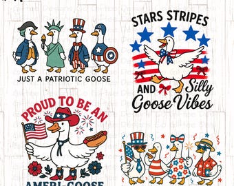 4. Juli Gans PNG-Bundle, Patriotische Gans png, Amerika PNG, Coquette USA png, Fifth of Juli png, Dumme Gans, 4. Juli Shirt.