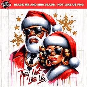 Papá Noel negro PNG, Señora Claus PNG, No como nosotros PNG, Papá Noel afroamericano PNG, Navidad negra, Navidad con melanina, Camisa de pareja navideña,