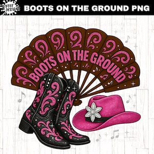 Boots on the ground PNG, Black Cowgirl png, Pink Cowgirl Hat png, African American, Black Culture, Black woman, Sublimation design, Fan png