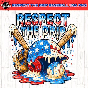 4 juli Baseball Drip PNG, Ice Cream Drip, Respect The Drip, Baseball Mama, Amerikaanse jongen png, vlag van de VS png,