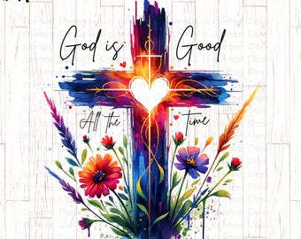 God is altijd goed png, aquarel kruis png, christelijk png, religieus png, geloof png, Jezus png, christelijk shirt png, hart png, christelijk shirt png, hart png