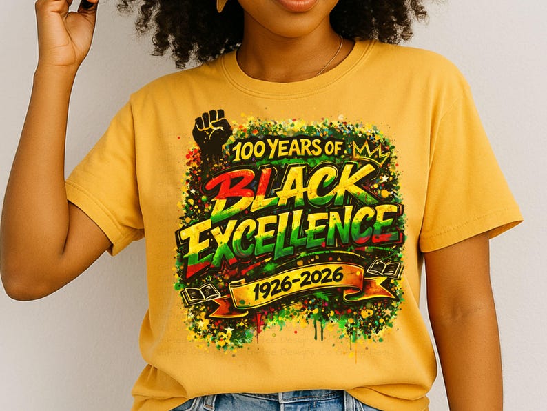 100 Years of Black Excellence PNG, Black History Month 1926 - 2026 ...