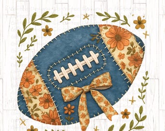 Football Coquette PNG, Football Mom png, Patchwork png, Game Day Football png, Retro Football, Faux embroidery, Football png Designs,
